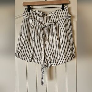 Thread & Supply Striped Paperbag Waist Shorts, Size M